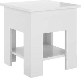vidaXL Τραπεζάκι Σαλονιού Γυαλ. Λευκό 40x40x42 εκ. Επεξεργ. Ξύλο