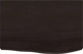 vidaXL Ράφι Τοίχου Σκούρο Καφέ 60x40x(2-6) εκ. Επεξ. Μασίφ Ξύλο Δρυός
