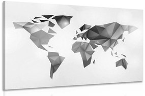 Εικόνα του παγκόσμιου χάρτη σε στυλ origami σε ασπρόμαυρο σχέδιο - 120x80