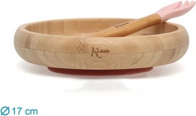 Παιδικό Σετ Φαγητού 2τμχ Kiokids Bamboo Ροζ 3486