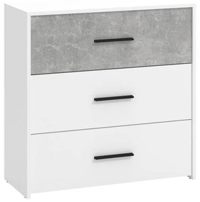 Chest of drawers Varadero 3F White - Concrete 80.5x33x80.5 cm