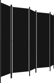 vidaXL Διαχωριστικό Δωματίου με 5 Πάνελ Μαύρο 250 x 180 εκ.