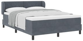 vidaXL κρεβάτι Box Spring με στρώμα  Σκούρο Γκρι 140x200 εκ. Βελούδο