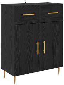 vidaXL Highboard Μαύρη Οξυά 69,5 x 34 x 180 εκ. Επεξεργασμένο ξύλο
