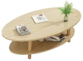 WOODWELL FINE Τραπεζάκι Σαλονιού Καθιστικού με Ράφι, Φυσικό 100x50x43cm Ε7747,1