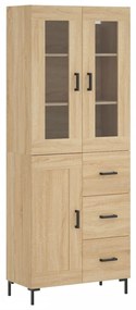 vidaXL Ντουλάπι Sonoma δρυς 69,5 x 34 x 180 εκ. από Επεξεργασμένο Ξύλο