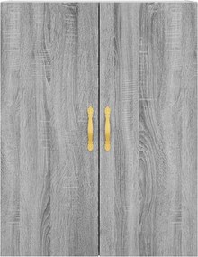 vidaXL Ντουλάπι Γκρι Sonoma 69,5 x 34 x 180 εκ. Επεξεργασμένο Ξύλο