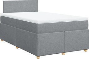 vidaXL Κρεβάτι Boxspring με Στρώμα Ανοιχτό Γκρι 120x190 εκ. Υφασμάτινο