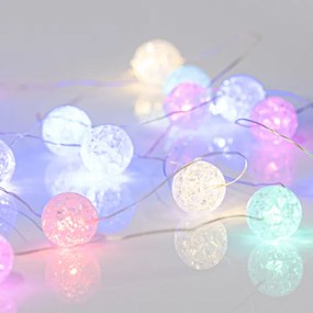 Eurolamp Σειρά 100 Mini LED Opal Με Ακρυλικές Μπάλες Φ2cm 4.95m IP44 Ασημί Καλώδιο 600-11926