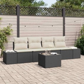 vidaXL Σετ Καναπέ Κήπου με μαξιλάρι 5 pcs Μαύρο, Κρέμα 55 x 55 x 37 εκ
