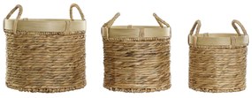 Σετ Καλαθιών DKD Home Decor Καφέ Φυσικό Bamboo Καλάμια Τροπικό 35 x 35 x 30,5 cm 35 x 35 x 31 cm 3 Τεμάχια