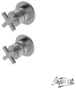 La Torre ELLE CROSS Μίκτης εντοιχισμού με εκτροπέα 2/3 εξόδων Inox Finish