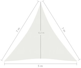 Πανί Σκίασης Λευκό 5 x 7 x 7 μ. από HDPE 160 γρ./μ² - Λευκό