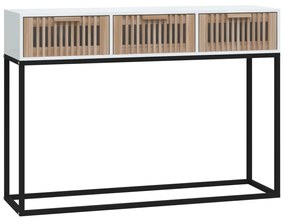 Τραπέζι Κονσόλα Λευκό 105x30x75 εκ. Επεξεργασμένο Ξύλο / Σίδερο - Λευκό