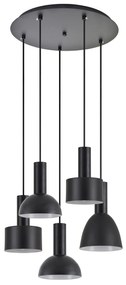 SE21-BL-4-5BL-MS123 ADEPT FLEX Black Pendant Black Metal Shade+