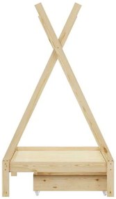 Παιδικό κρεβάτι Lalitto τ.Montessori με 2 συρτάρια τ.Montessori  pakoworld ξύλο πεύκου σε φυσική απόχρωση 90x190εκ