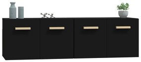 vidaXL Ντουλάπια Τοίχου 2 Τεμ. Μαύρα 60x36,5x35 εκ. Επεξεργασμένο Ξύλο
