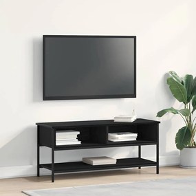 vidaXL Κάστρο τηλεόρασης Μαύρο Δρυς 100x35x45 cm Επεξεργασμένο ξύλο και χάλυβας