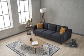 Τριθέσιος Καναπές Ανθρακί KALE VELVET 91x222x83