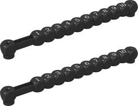 vidaXL Μπρατσάκια ποδοσφαίρου 2 pcs Μαύρο 30 x 2,2 x 2,9 εκ. HIPS