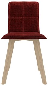 Καρέκλες Τραπεζαρίας 4 τεμ. Μπορντό Υφασμάτινες - Κόκκινο