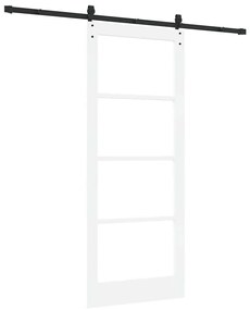 vidaXL Συρόμενη Πόρτα Χειροκίνητος Λευκό 86 x 211 cm Ξύλο και μέταλλο