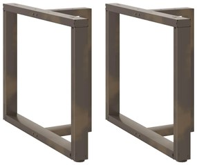 Πόδια Τραπεζαρίας σε Σχήμα Τ, 2 τεμ. Μαύρο 90x35x(72-73) εκ. Ατσάλι