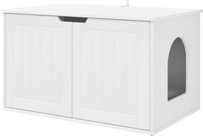 vidaXL Σπίτι Γάτας Λευκό 85 x 55 x 50,5 εκ Επεξεργασμένο ξύλο