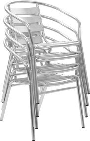 vidaXL Καρέκλες Κήπου Στοιβαζόμενες 4 τεμ. Αλουμινίου