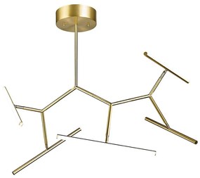Φωτιστικό Οροφής Φωτεινοί Ράβδοι 2071 Led 3000Κ 49W Gold Matt Aluminum,Acrylic