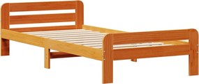 vidaXL Σκελετός Κρεβ. Χωρίς Στρώμα Καφέ Κεριού 75x190 εκ Μασίφ Πεύκο