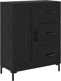 vidaXL Highboard με συρτάρι 2 pcs Μαύρη Οξυά Επεξεργασμένο ξύλο