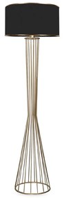 201-0041 GloboStar® NOVA 201-0041 Μοντέρνο Επιδαπέδιο Φωτιστικό 1 x E27 IP20 Χρυσό Μέταλλο με Μαύρο Ύφασμα - Μ36 x Π36 x Υ148cm