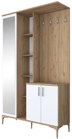 Intrahome Έπιπλο εισόδου Zozmo Intrahome καρυδί-λευκό μελαμίνης 120x37.5x198.6εκ | SKU: INTRAPA-293111106