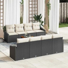 vidaXL Σετ Καναπέ Κήπου 7 pcs Μαύρος, λευκός 55 x 55 x 37 εκ