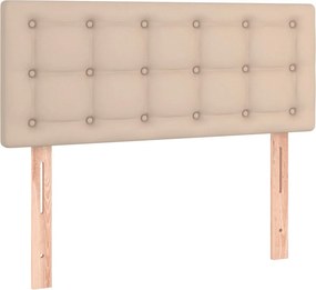 vidaXL Κρεβάτι Boxspring με Στρώμα Καπουτσίνο 100x200εκ.από Συνθ.Δέρμα