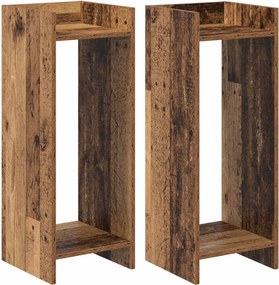 vidaXL Βάση φυτών 2 τεμ. Παλαιωμένο ξύλο 30 x 30 x 80 cm