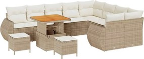 vidaXL Σετ Καναπέ Κήπου 12 pcs Μπεζ συνθετικό ρατάν