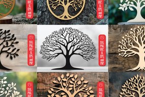 Σετ των 2 Intra απο ξύλο plywood 3mm-4mm πάχος – Πακέτο αρχείου Cut Cut Tree Δίασταση 20x20 cm INTRAFABR-111608786