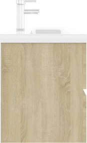 vidaXL Ντουλάπι Μπάνιου με Νιπτήρα Sonoma Δρυς από Επεξεργασμένο Ξύλο