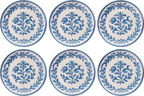 Service Plate Set (6 Pieces) Plain Old Blue
White