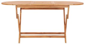 vidaXL Τραπέζι Κήπου Πτυσσόμενο 160 x 80 x 75 εκ. από Μασίφ Ξύλο Teak