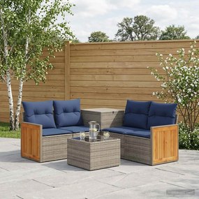 vidaXL Σετ Καναπέ 6 τμχ. Γκρι και Navy Blue 55 x 55 x 37 εκ