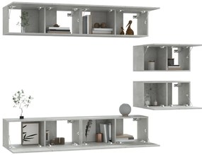 vidaXL Σετ Επίπλων Τηλεόρασης 6 Τεμαχίων Γκρι Σκυρ. Επεξεργασμένο Ξύλο