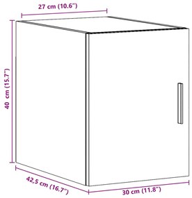 Ντουλάπι Τοίχου Καπνιστή Δρυς 30x42,5x40 εκ. Επεξεργασμένο Ξύλο - Καφέ