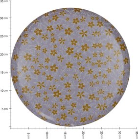 Δίσκος ArteLibre Λουλούδια Πολύχρωμο Μέταλλο 33x33x1.8cm