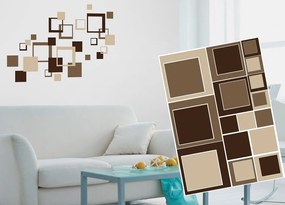 Διακοσμητικά αυτοκόλλητα τοίχου καφέ τετράγωνα - 50x70