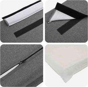 vidaXL Ταπετσαρισμένο κεφαλάρι Φυσικό και Ανοιχτό Γκρι