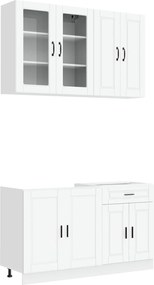 vidaXL Μονάδα κουζίνας PORTO 4 pcs Λευκό Επεξεργασμένο Ξύλο