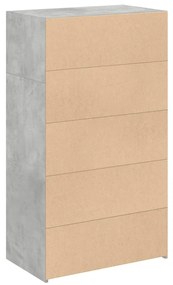 vidaXL Ντουλάπι Γκρι Σκυροδέματος 70x41x124 εκ. από Επεξεργασμένο Ξύλο